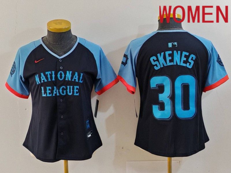 Women Pittsburgh Pirates 30 Skenes Blue All star 2024 Nike MLB Jersey style 3